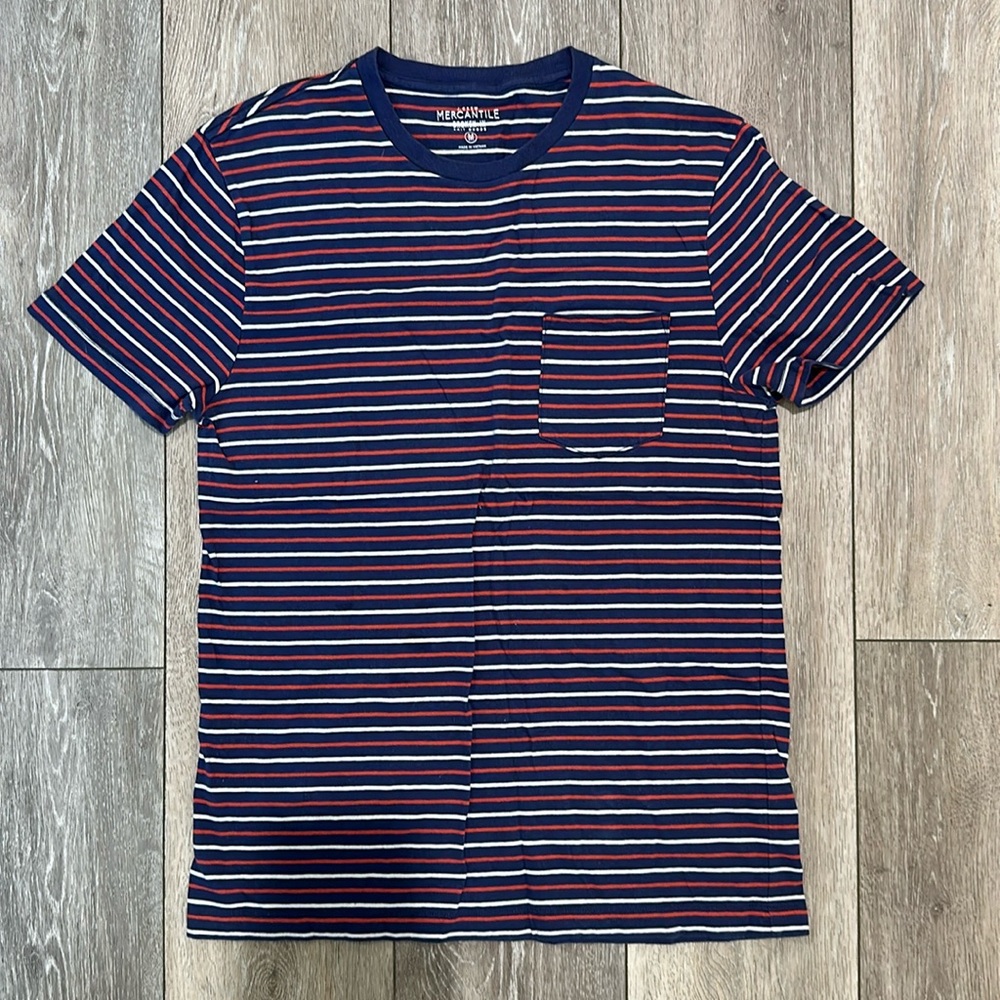 J Crew Striped Pocket Tee